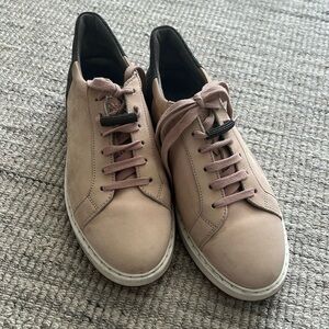 Brunello Cucinelli sneakers, size 40, in dusty rose suede and grey flannel